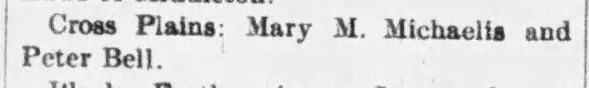 Wedding lic attained for Margaret Mary Michaelis